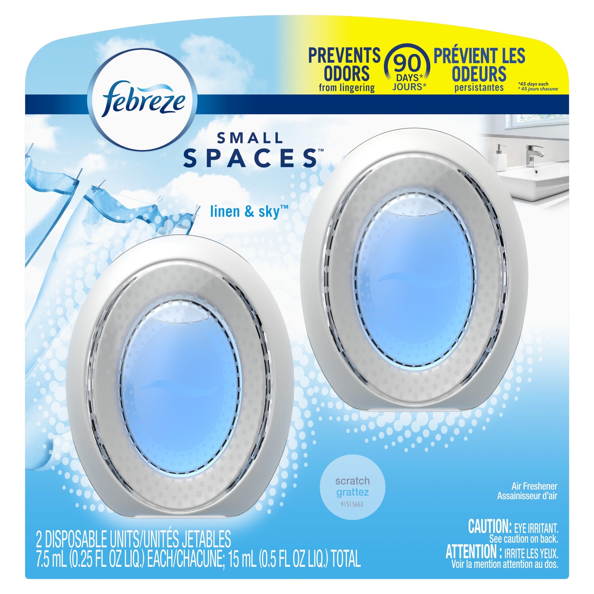 Febreze® Small Spaces Air Fresheners, Linen Sky™, 0.5 Oz, Pack of 2 Air Fresheners - Bellso